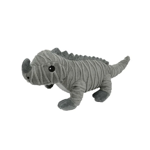 Petlou Groovyz Plush Rhino Iguana Dog Toy - 15"