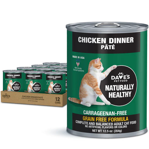 Dave's Pet Food Naturally Healthy Grain Free Wet Cat 12.5oz CanFood - Chicken Pate -