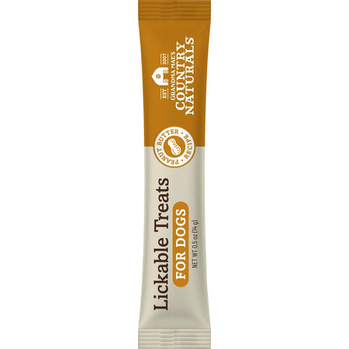 Grandma Mae's Country Naturals Lickable Dog Treats - Peanut Butter - 4 Pack