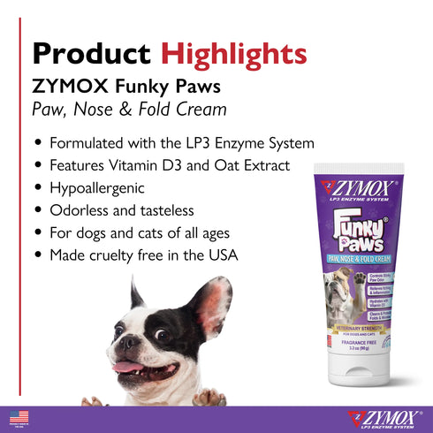 Zymox Funky Paws Dog Paw Ointment - 3.2oz Tube