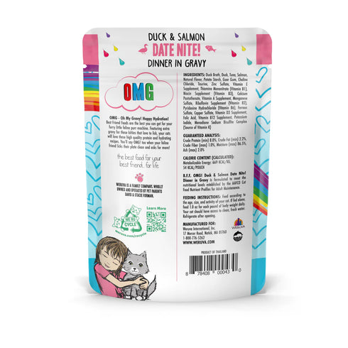 BFF OMG Wet Cat Food - Duck & Salmon Date Nite! - 2.8oz Pouch