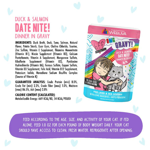 BFF OMG Wet Cat Food - Duck & Salmon Date Nite! - 2.8oz Pouch