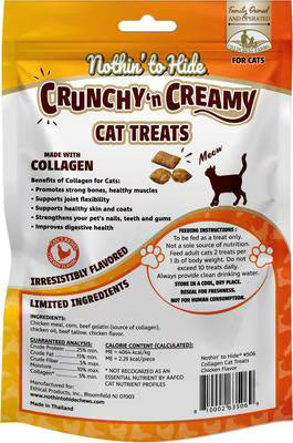 Nothin' To Hide Collagen Crunchy Cat Treats - Chicken - 3oz Pouch