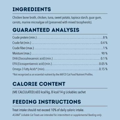 Acana Lickables Cat Treats - Chicken & Tuna - 5 2.5oz Sticks