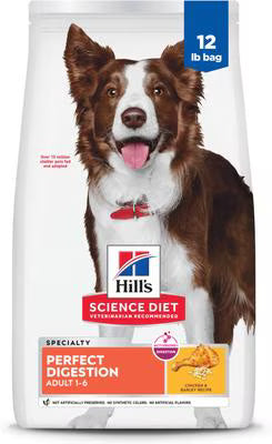 Hill's Science Diet Adult 1-6 Perfect Digestion Dry Dog Food - Chicken & Barely - 12lb Bag