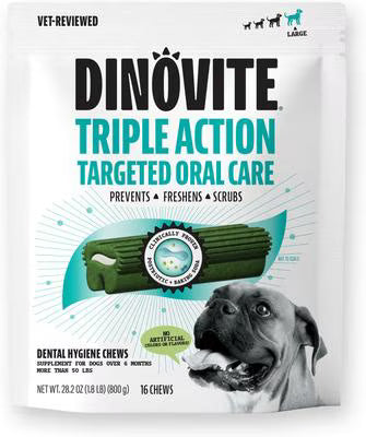 Dinovite Dental Dog Chew Large - 4 Count