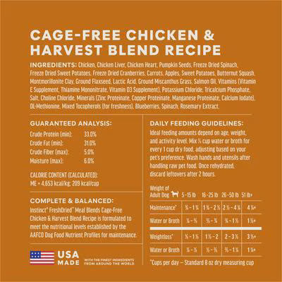 Instinct FreshDried Meal Blends Freeze Dried Dog Food - Chicken - 23oz Tub