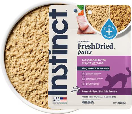 Instinct FreshDried Pate Grain Free Freeze Dried Cat Food - Rabbit - 3oz Bag