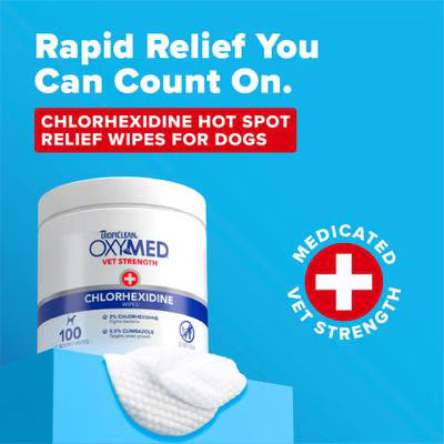 Tropiclean OxyMed D/C Chlorhexidine Wipes - 100 Count