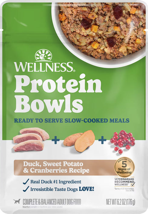 Wellness Protein Bowls Wet Dog Food - Duck, Sweet Potato, & Cranberry - 6.2oz Pouch