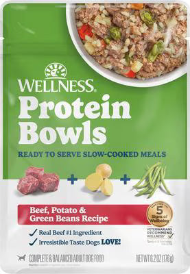 Wellness Protein Bowls Wet Dog Food - Beef, Potato, & Green Bean - 6.2oz Pouch