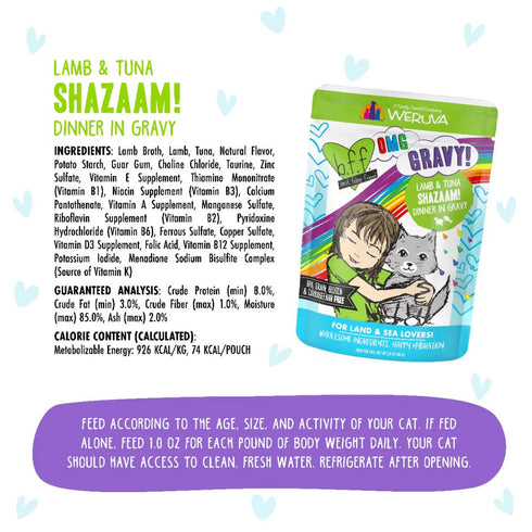 BFF OMG Wet Cat Food - Lamb & Tuna Shazaam! - 2.8oz Pouch