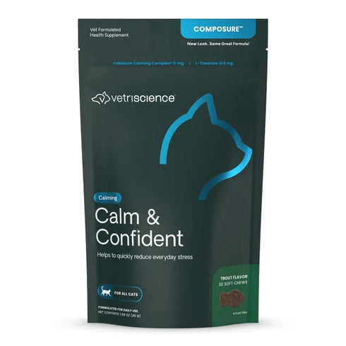 Vetriscience Calm & Confident Cat Calming Supplement Chews - Trout - 30 Count