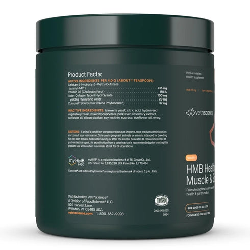 Vetriscience HMB Healthy Muscle & Strength Dog Supplement - Powder - 8.47oz Tub