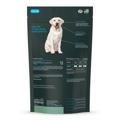 Vetriscience Calm & Confident Calming Dog Supplement Chews - Peanut Butter - 45 Count