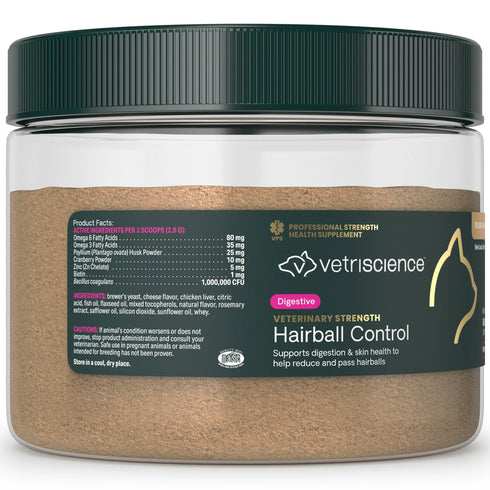 Vetriscience Veterinary Strength Hairball Control Powder for Cats - 2.96oz Jar