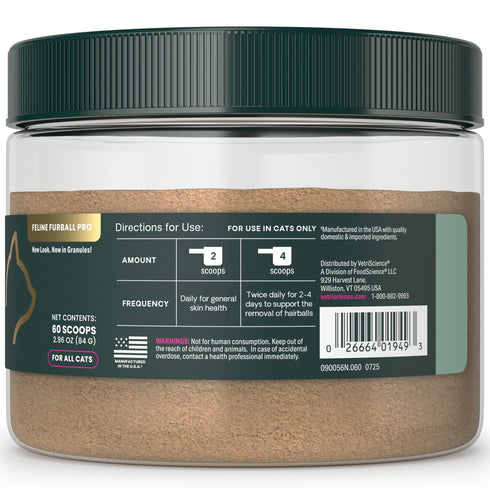 Vetriscience Veterinary Strength Hairball Control Powder for Cats - 2.96oz Jar