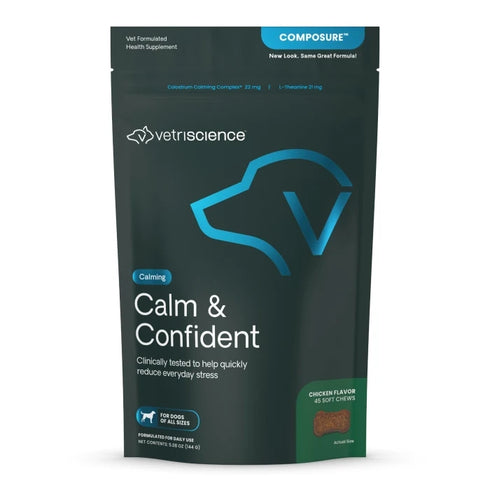 Vetriscience Calm & Confident Dog Supplement Chews - 45 Count