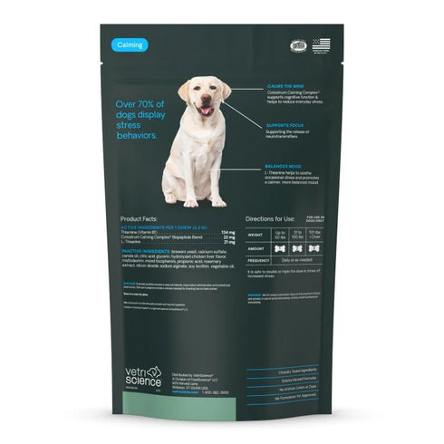Vetriscience Calm & Confident Dog Supplement Chews - 45 Count