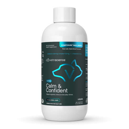 Vetriscience Calm & Confident Liquid Supplement For Dogs & Cats - 8oz Btotle