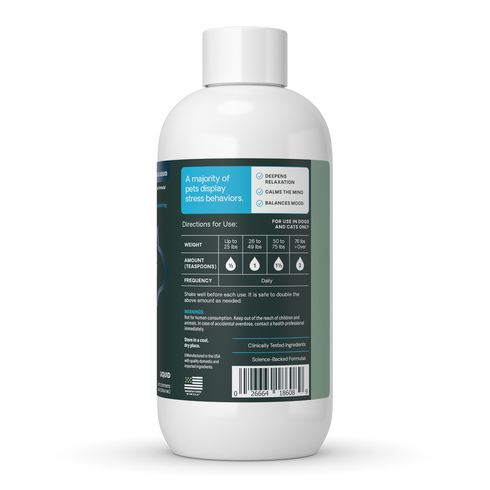 Vetriscience Calm & Confident Liquid Supplement For Dogs & Cats - 8oz Btotle