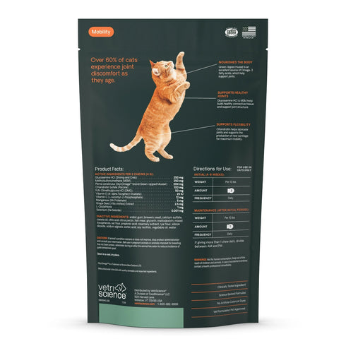 Vertiscience Ultimate Strength Hip & Joint Cat Supplements - Chews - 30 Count