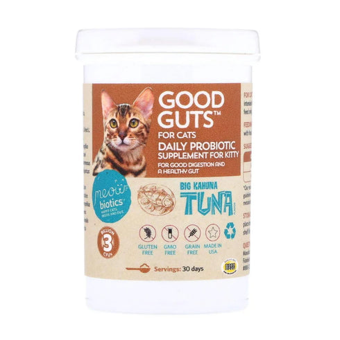 Meowbiotics Good Guts Probiotic For Cats - Big Kahuna Tuna - 0.5oz Bottle of Powder