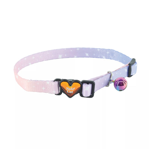 Costal Safe Cat Heartbreaker Adjustable Cat Collar with Breakaway Heart Buckle - 3/8" x 8-12" - Shining Diamond