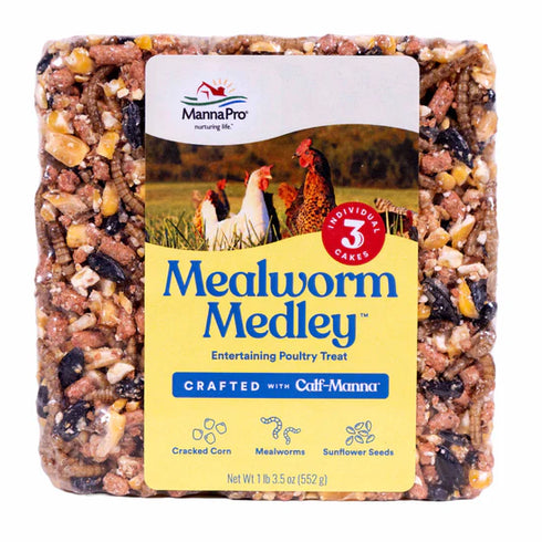 Mana Pro Mealworm Medley Cake Treats For Chickens - 19.5oz Brick