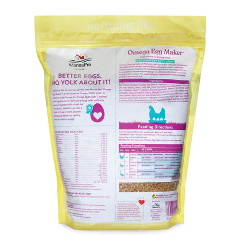 Manna Pro Omega Egg Maker Supplement For Layer Birds - 5lb Bag