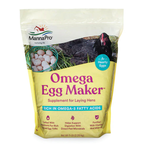 Manna Pro Omega Egg Maker Supplement For Layer Birds - 5lb Bag