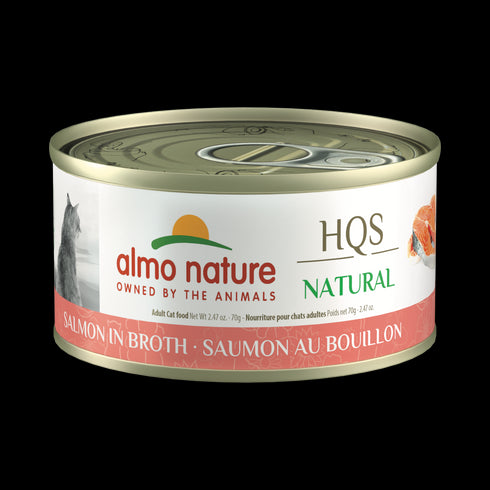 Almo Nature HQS Natural Wet Cat Food - Salmon in Broth - 2.47oz Can