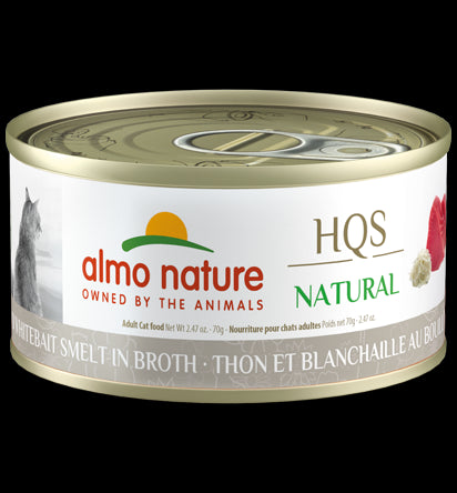 Almo Nature HQS Natural Wet Cat Food - Tuna & Cheese in Broth - 2.47oz Can