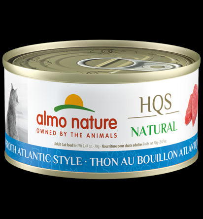 Almo Nature HQS Natural Wet Cat Food - Tuna in Broth Atlantic Style - 2.47oz Can