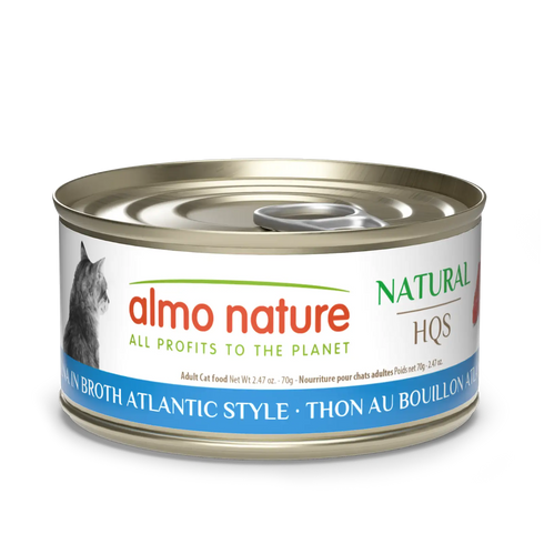 Almo Nature Natural HQS Wet Cat Food - Tuna in Broth Atlantic Style - 2.47oz Can