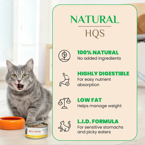 Almo Nature Natural HQS Wet Cat Food - Chicken Breast in Broth - 2.47oz Can