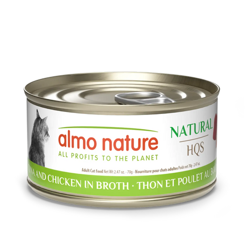 Almo Nature Natural HQS Wet Cat Food - Tuna & Chicken in Broth - 2.47oz Can