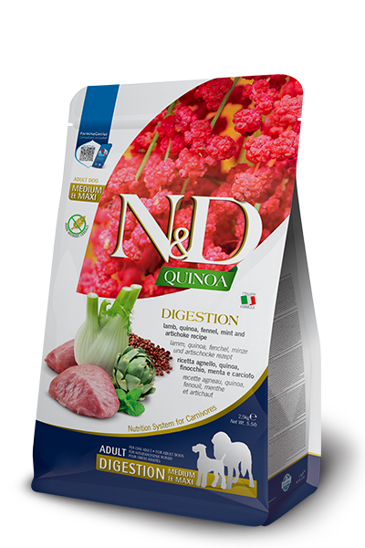 Farmina N&D Quinoa Functional Digestion Dry Dog Food - Lamb, Quinoa, Fennel, Mint & Artichoke - 5.5lb Bag