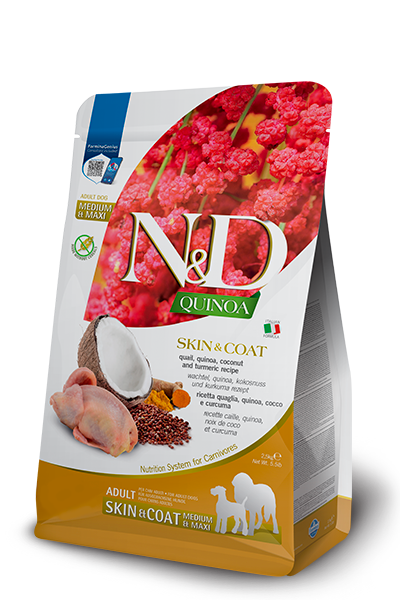 Farmina N&D Quinoa Functional Skin & Coat Dry Dog Food - Quail - 15.4lb Bag