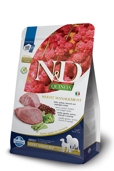 Farmina N&D Quinoa Functional Weight Management Dry Dog Food - Lamb, Medium/Maxi Kibble - 15.4lb Bag