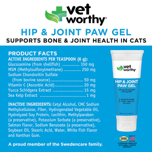 Vet Worthy Hip & Joint Gel For Cats - 3z Bottle