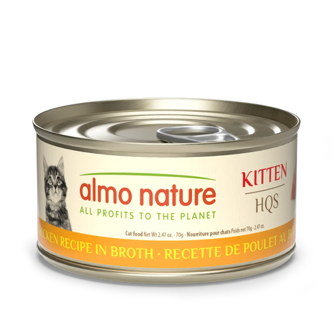 Almo Nature Kitten HQS Wet Cat Food - Chicken in Broth - 2.47 Can