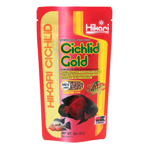 Hikari Cichlid Gold Mini Pellet Fish Food 2oz - Poudre Pet and Feed Supply