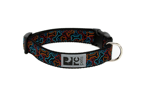 RC Pet Clip Dog Collar - S 3/4" - Bones