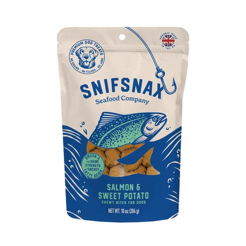 SniffSnax Chew Dog Treats - Salmon & Sweet Potato - 10oz Pouch