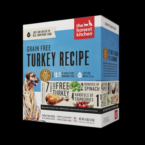 Honest Kitchen Grain Free Turkey Recipe Dehydrated Dog Food 4lb - Poudre Pet and Feed Supply