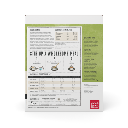 Honest Kitchen Grain Free Chicken Recipe Dehydrated Dog Food 10lb - Poudre Pet and Feed Supply