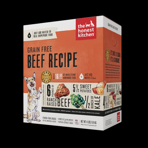 Honest Kitchen Grain Free Beef Recipe Dehydrated Dog Food 4lb - Poudre Pet and Feed Supply
