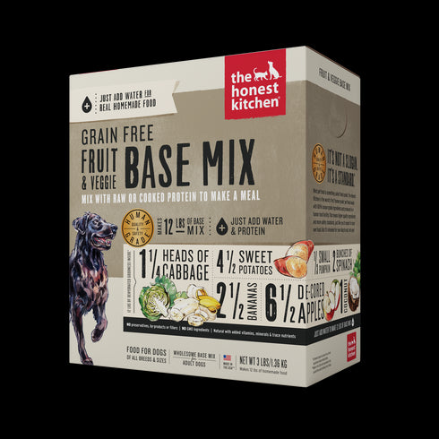 Honest Kitchen Grain Free Base Mix Fruit & Veggie Dry Dog Food 3lb poudrefeed.com 3