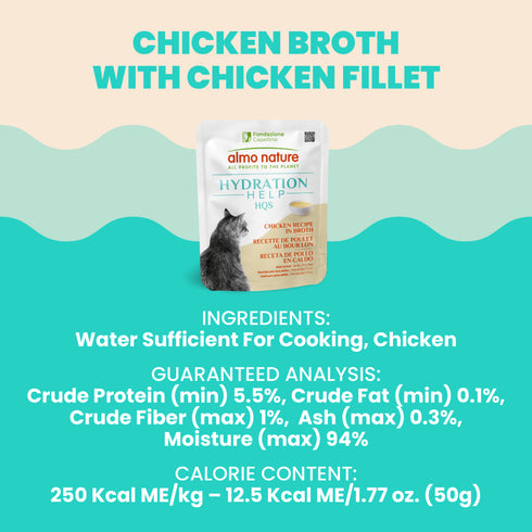 Almo Nature Hydration Help HQS Cat Food Topper - Chicken in Broth - 1.76oz Pouch